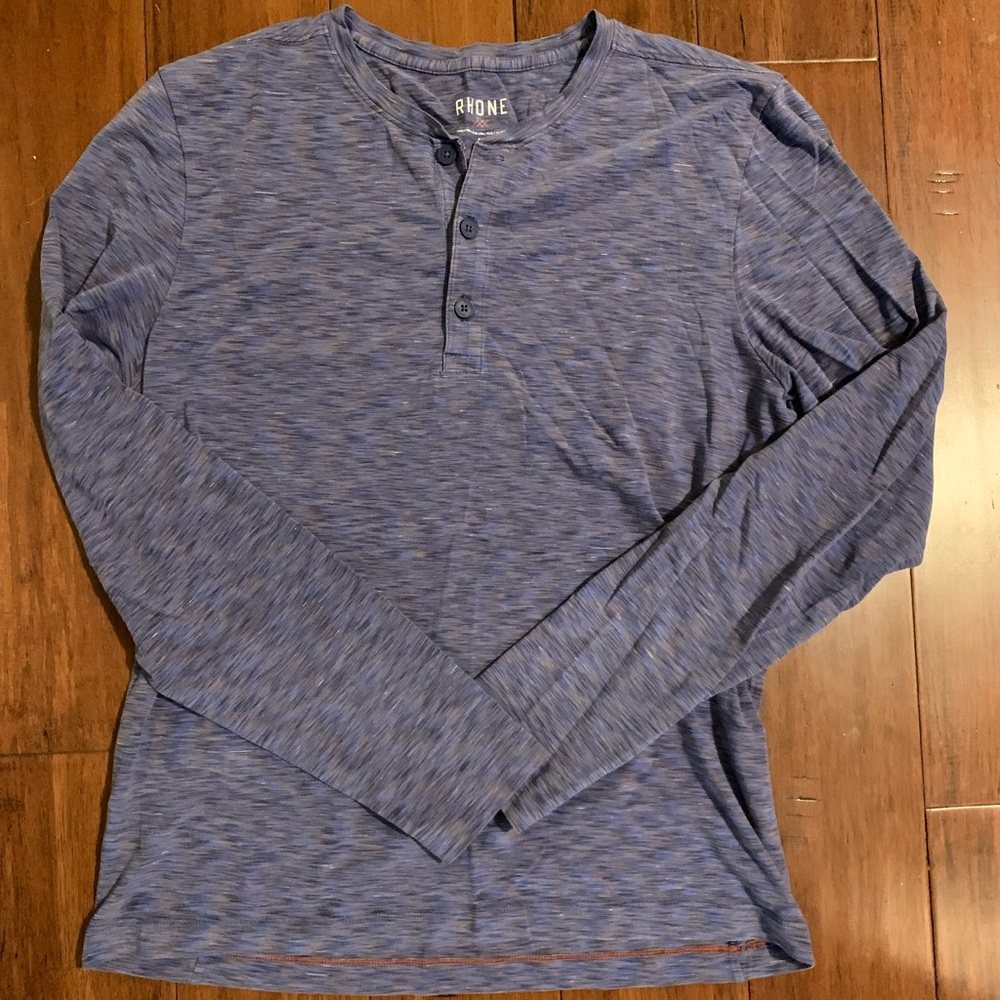 Rhone long sleeve Henley blue space dye Medium